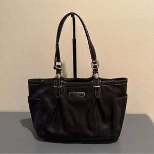 Coach Black Leather Gallery Tote Bag F15147 (2010)